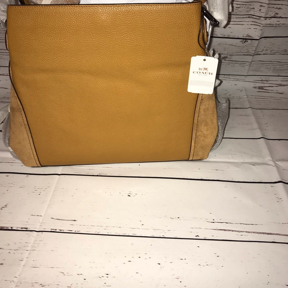 Coach Edie Medium Leather & Suede Shoulder Bag - Picture 6 of 8